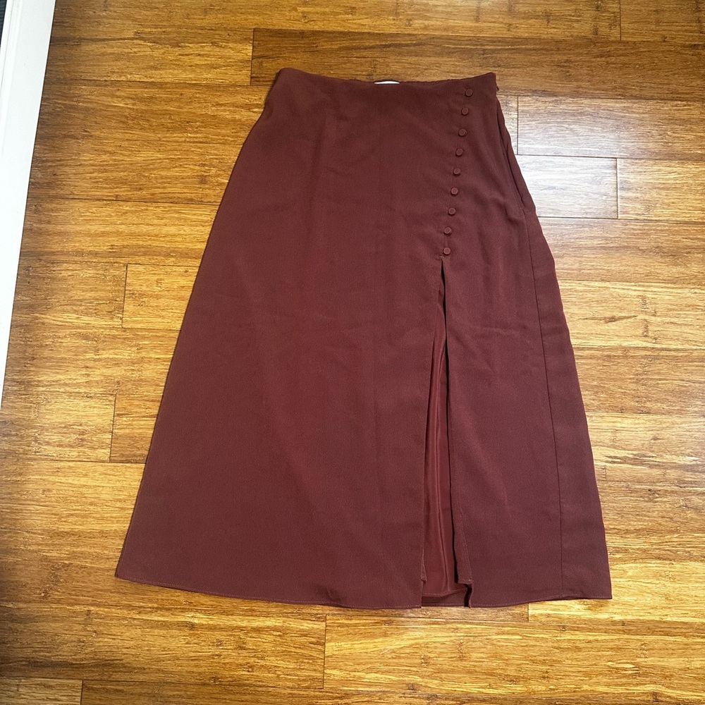 Abercrombie & Fitch Button Midaxi Skirt Rust Color Size Small - Picture 1 of 7